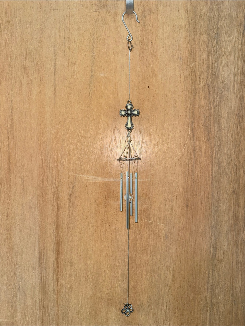 Cross Crystal 22” Musical Wind Chime Home Garden Decor Sympathy Gift